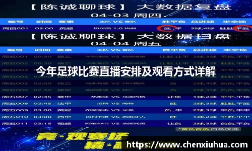 今年足球比赛直播安排及观看方式详解